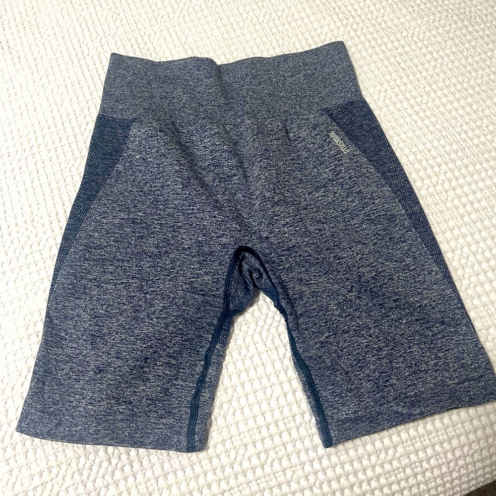 Gymshark Women’s Flex Cycling Shorts Size Medium Color Navy Mark/Light Grey